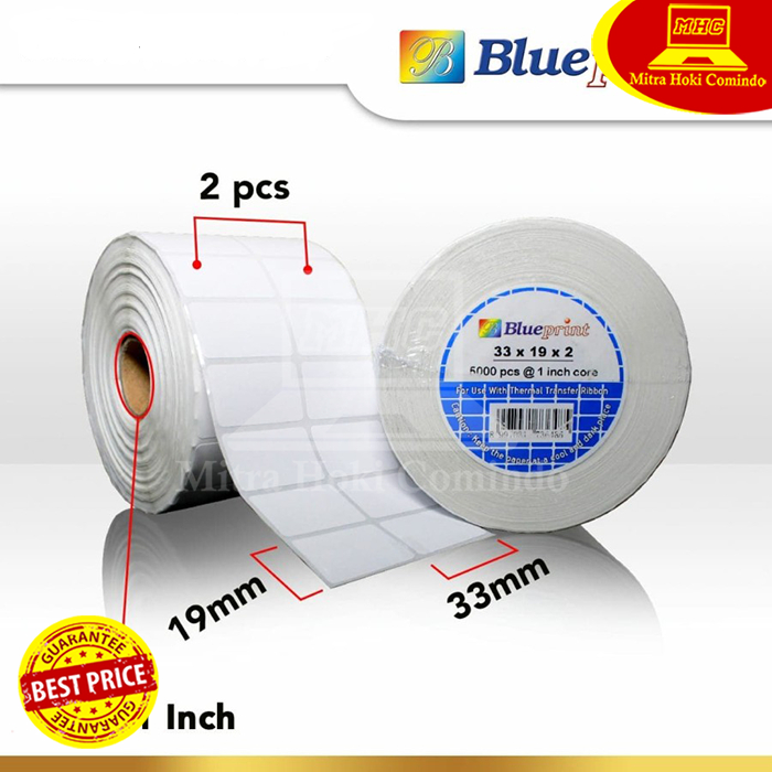 

Kertas Stiker Label Barcode Semi Coated Blueprint 33 x 19mm x 2 Line