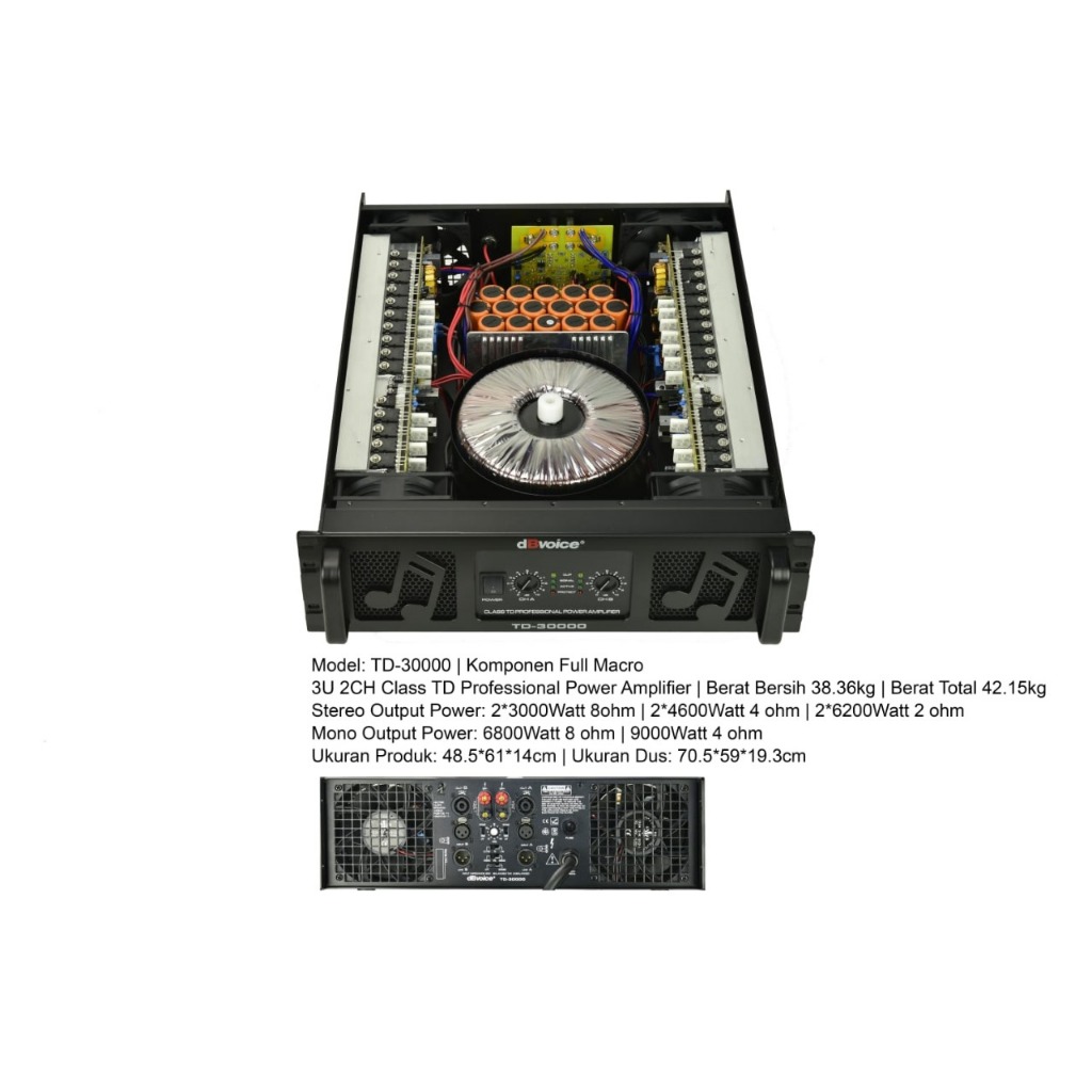 Power Amplifier DB VOICE TD30000 | TD 30000 Class TD 2x3000W Original