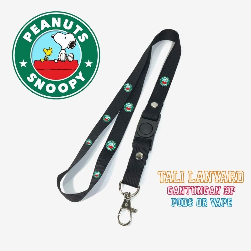 

Tali Lanyard SNOOPY PEANUTS / Lanyard Hitam Premium lanyard anime cartoon kartun distro / gantungan kunci / gantungan id card / gantungan flashdisk / nametag hp name tag / gantungan pengait handphone i
