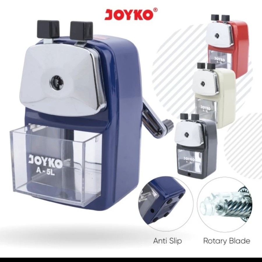 

Sharpener Putar A-5L Joyko / Rautan Pensil Meja Duduk Stainless Besar