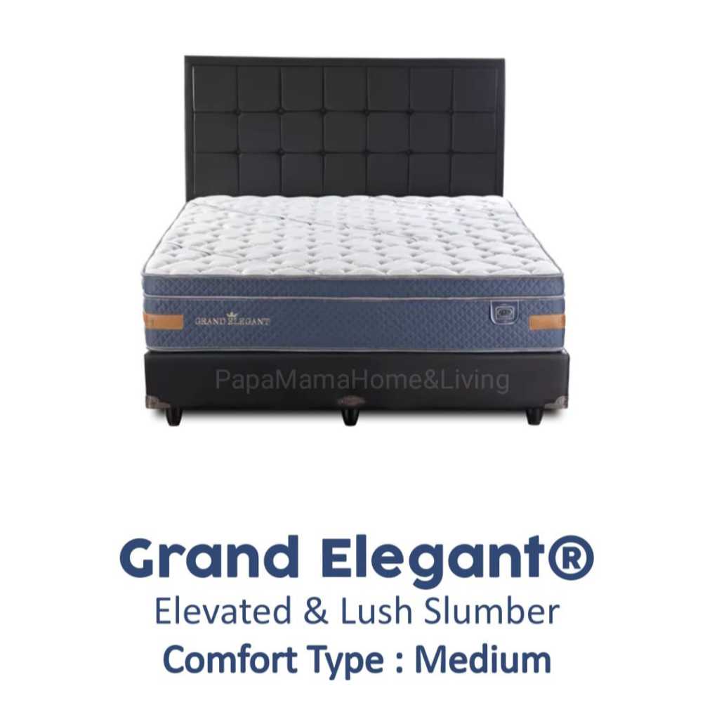 Elite Springbed Grand Elegant Tebal 33cm - Matras Fullset Sandaran 180x200 - Medan