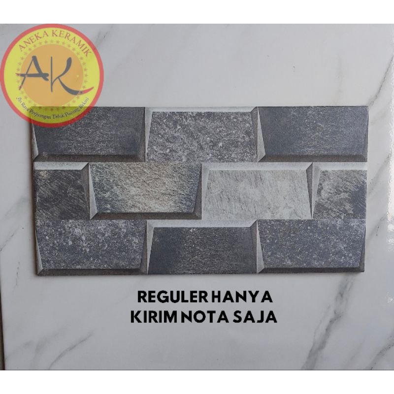 Keramik Dinding Kasar Motif Batu Alam Timbul 20x40 Abitare Grey