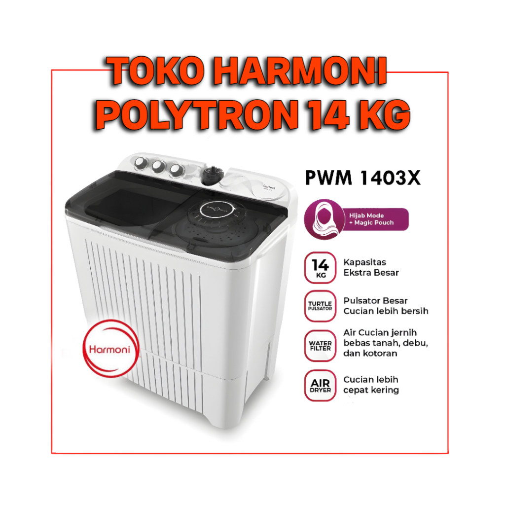 MESIN CUCI POLYTRON 2 TABUNG 14KG 1403X MESIN CUCI POLYTRON 14KG 2 TABUNG MESIN CUCI LAUNDRY
