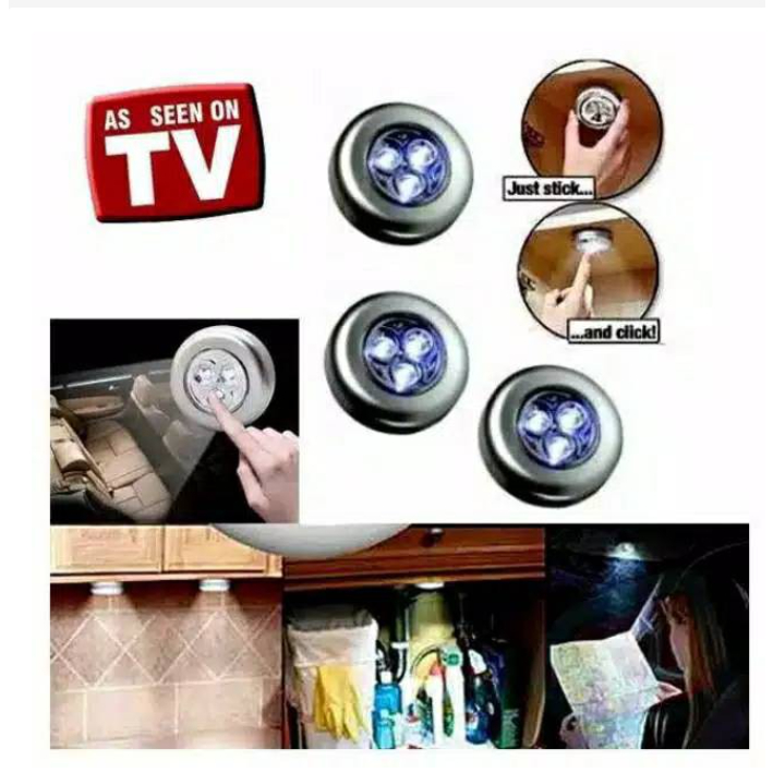 ADA KEMASAN TERMURAH GROSIR Stik N Klik Lampu Emergency Tempel LED Stick and Click Touch Lamp AAA Da