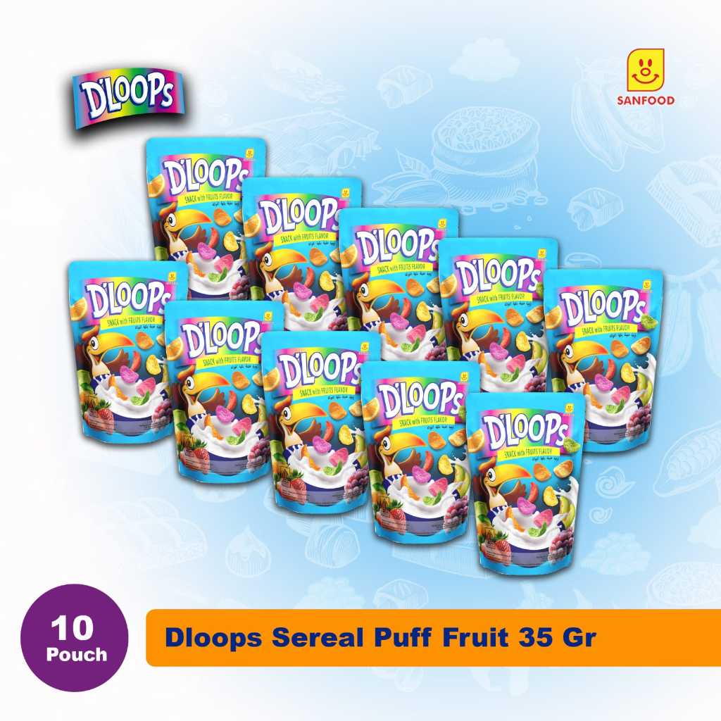 

DLOOPS SEREAL PUFF FRUIT 35GR ( PACK ISI 10pcs )