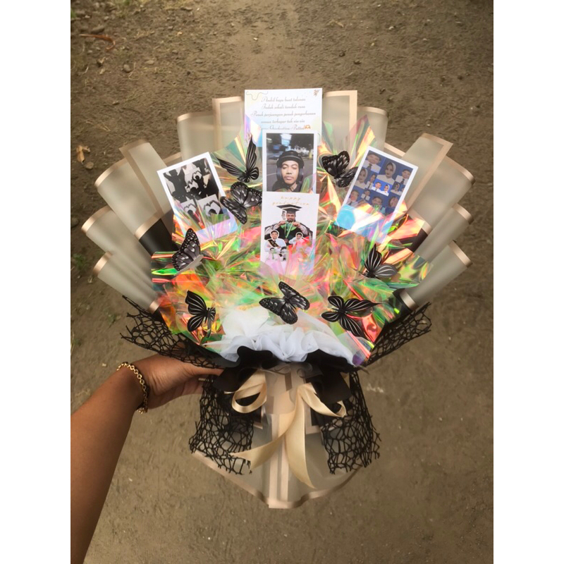 buket polaroid kupu kupu led/ buket pokaroid/ buket lampu/ buket ultah buket murah/ buket unik
