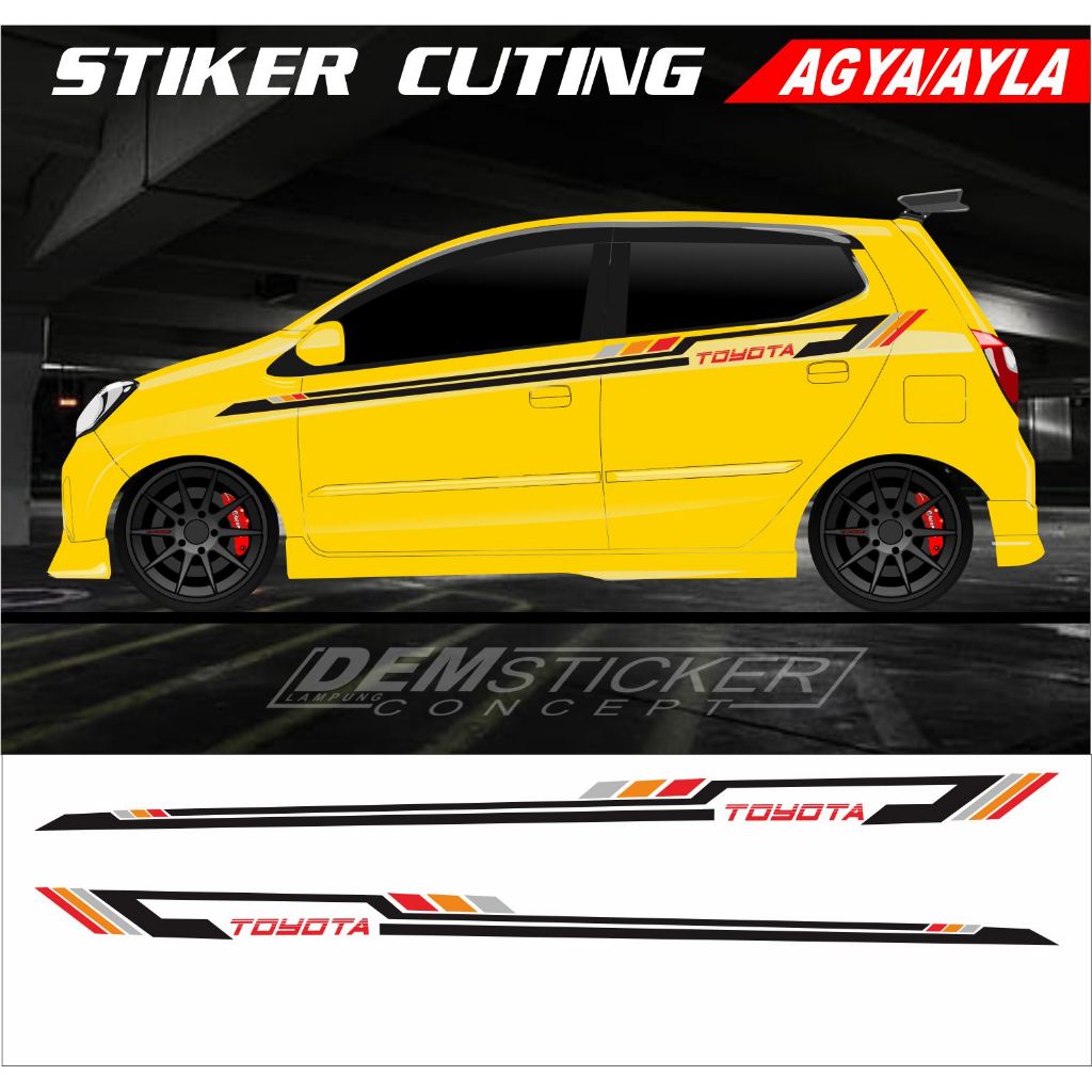 Stiker Cuting Mobil  AGYA/AYLA  stiker cuting variasi stiker body mobil variasi berkualitas dan kere