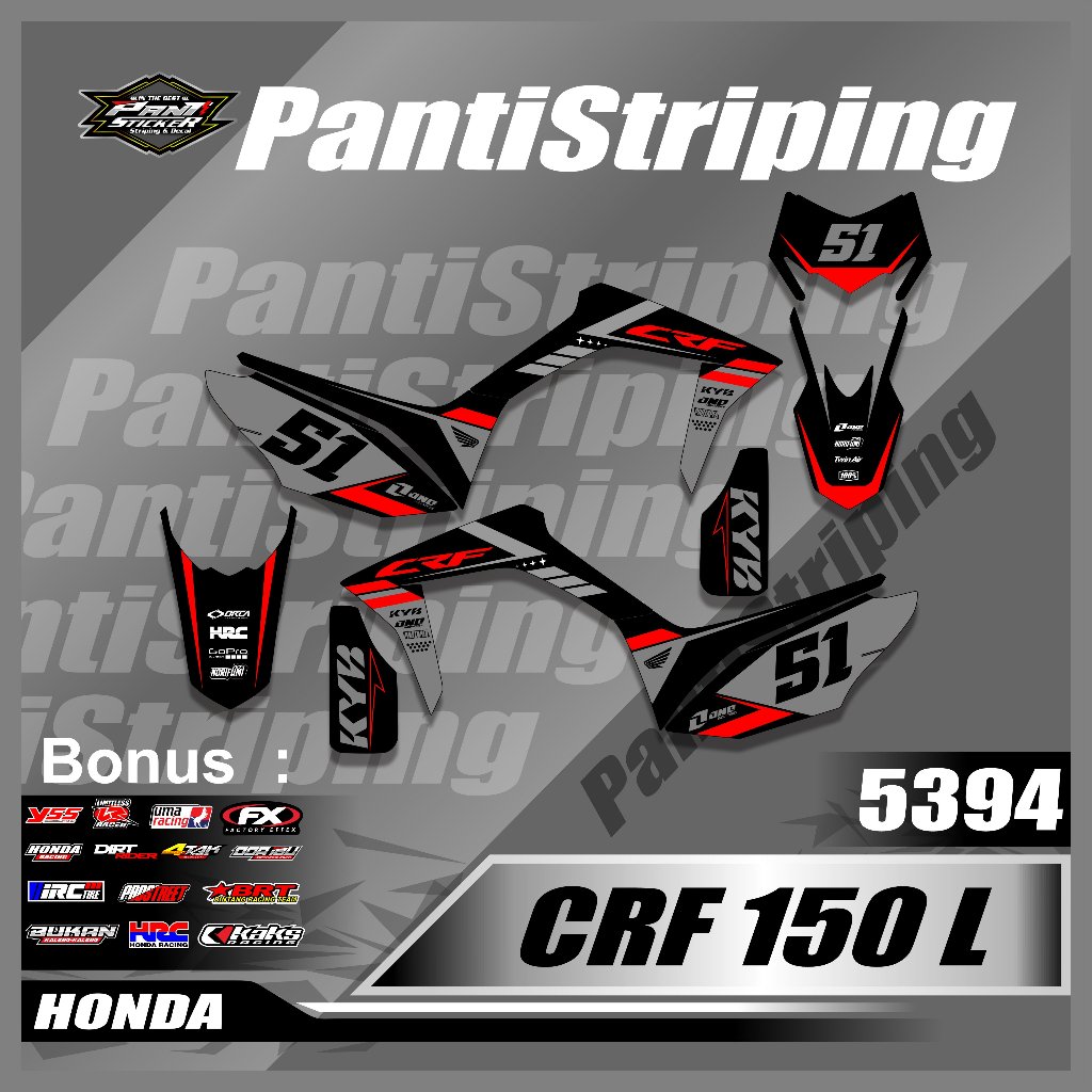 Sticker Striping Motor CRF150L Variasi Desain Grafis- SKOTLET motor crf 150l Sudah Di Lengkapi Antig
