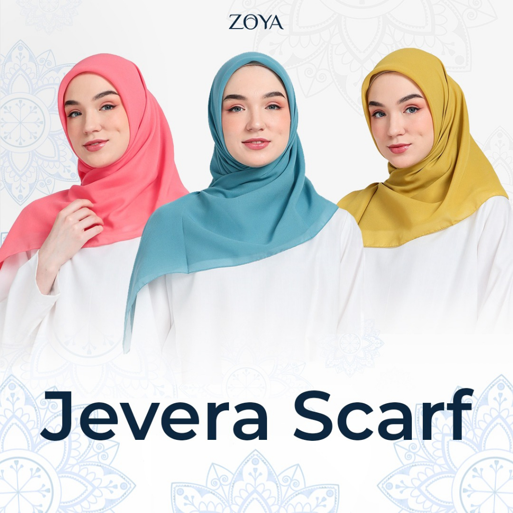 Zoya Jevera Scarf Kerudung Hijab Segiempat Polos