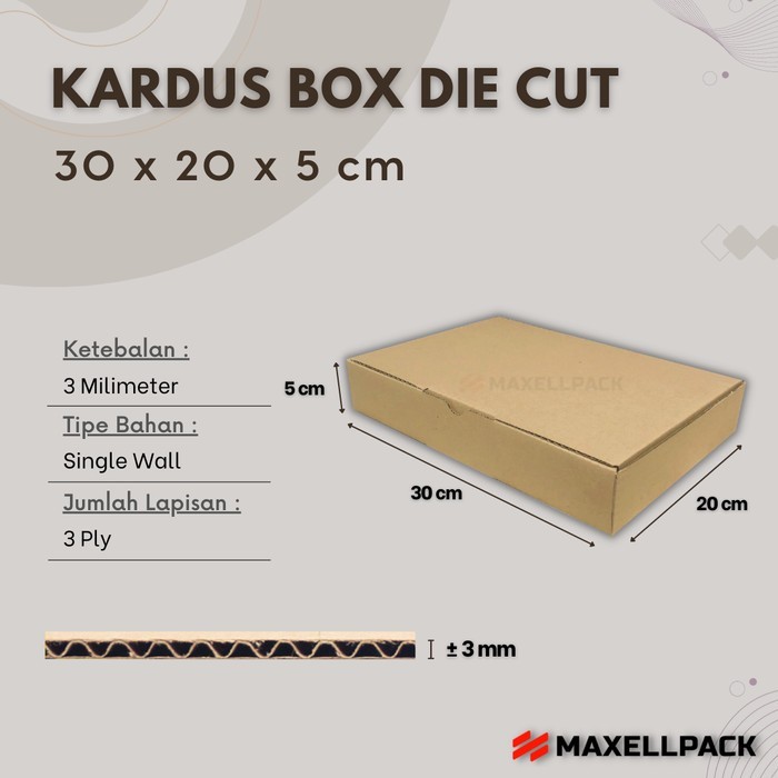 

Kardus Box Die Cut 30x20x5 CM Dus Hampers Karton Polos