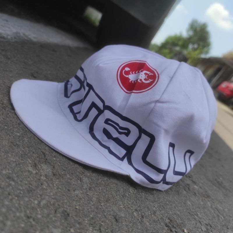 TOPI SEPEDA CASTELLI ITALY CYCLING HAT FLAT CAP SANTINI NALINI BALAP RACING