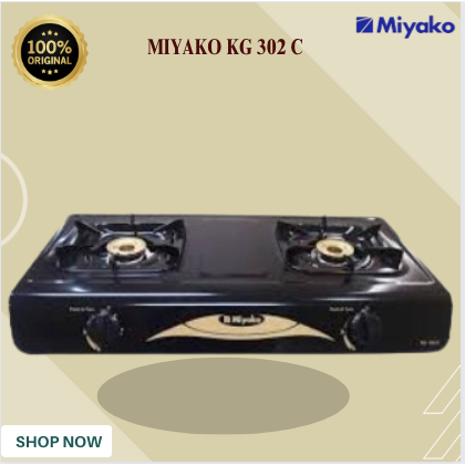 KOMPOR GAS MIYAKO 2 TUNGKU KG 302 C KOMPOR MIYAKO/KG302C/KG-302-C/KG 302 C/ORIGINAL BERGARANSI RESMI