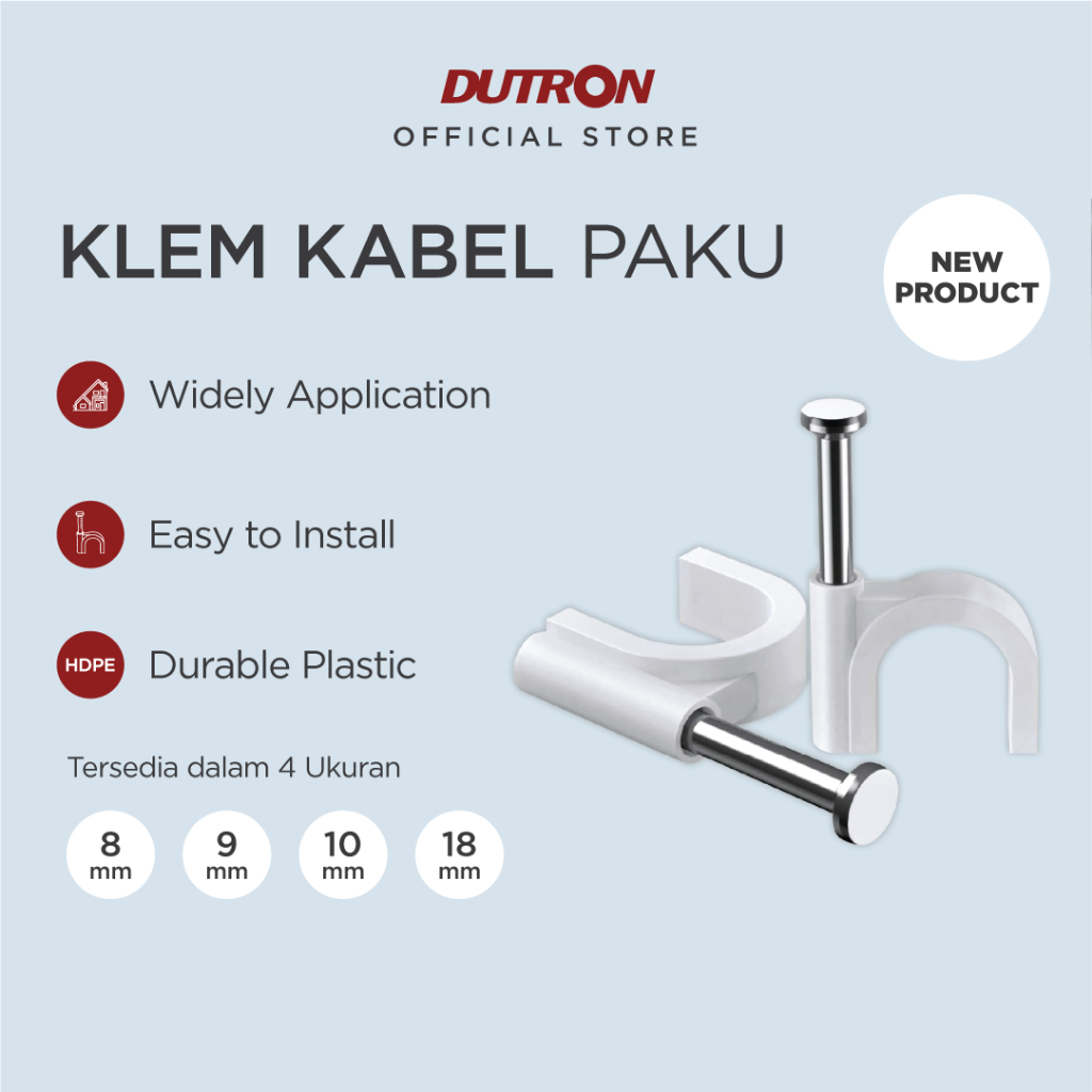 Dutron Klem Kabel Paku Beton/Klem Kabel Listrik