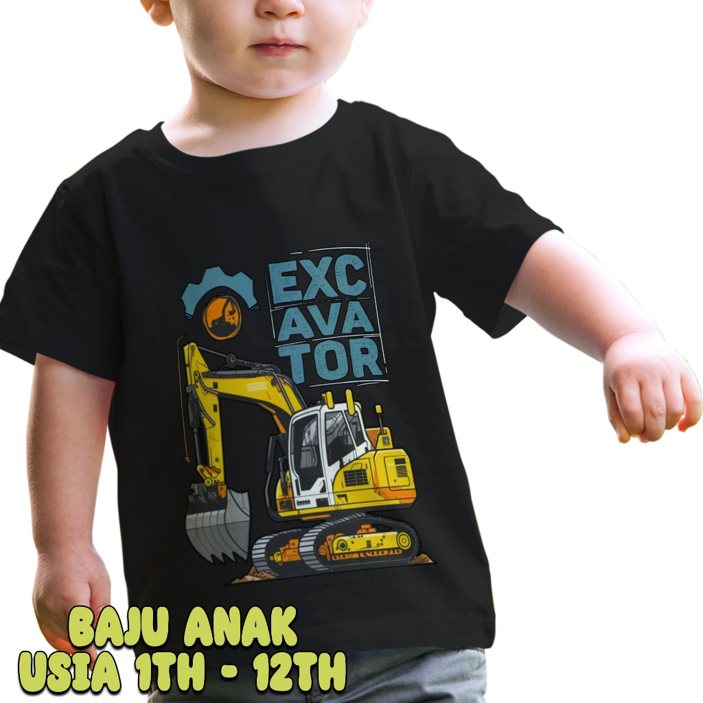 KAOS ANAK EXCAVATOR BARU USIA 1-12 TAHUN BAJU ANAK EXCAVATOR BARU - KAOS EXCAVATOR KAOS ANAK PRIA WA