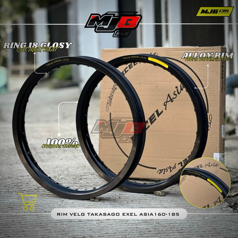 VELG TAKASAGO EXEL ASIA RING 18 160 185 HITAM GLOSY RX KING RXS RXK YT UNIVERSAL