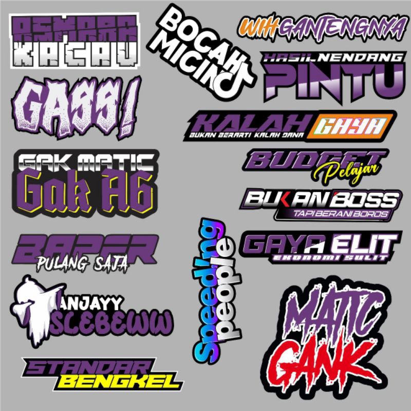 stiker racing viral, stiker kata kata viral, stiker viral
