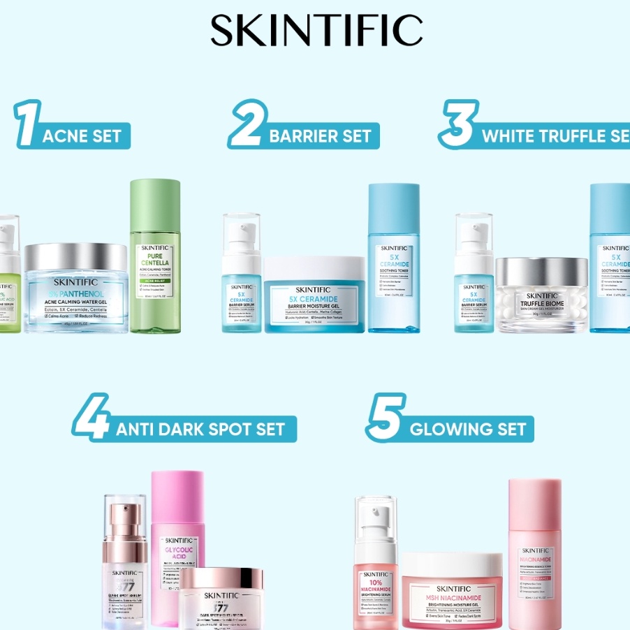 PROMO SALE 3PCS Paket SKINTIFIC 3pcs Paket Skincare with toner  4D Hyaluronic Acid HA Barrier Essenc