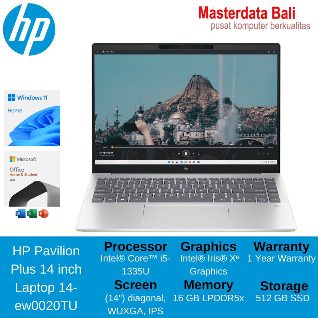 HP Pavilion Plus 14 inch Laptop 14-ew0020TU/21TU Intel i5 16Gb 512GB