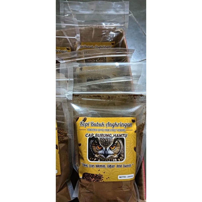 

Kopi Bubuk Giling Cap Burung Hantu Kemasan 250gr