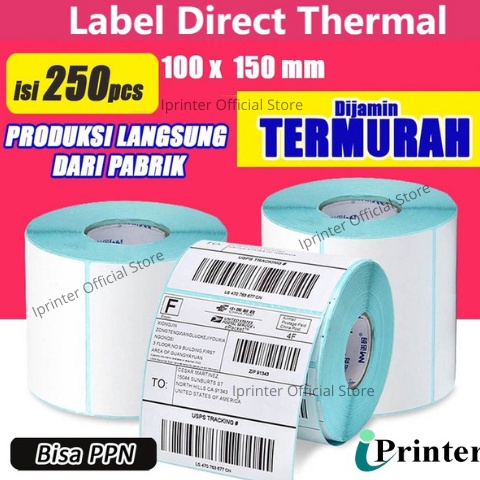 

DKC449 NEW label thermal label stiker barcode label pengiriman 1x15 25 pcs thermal