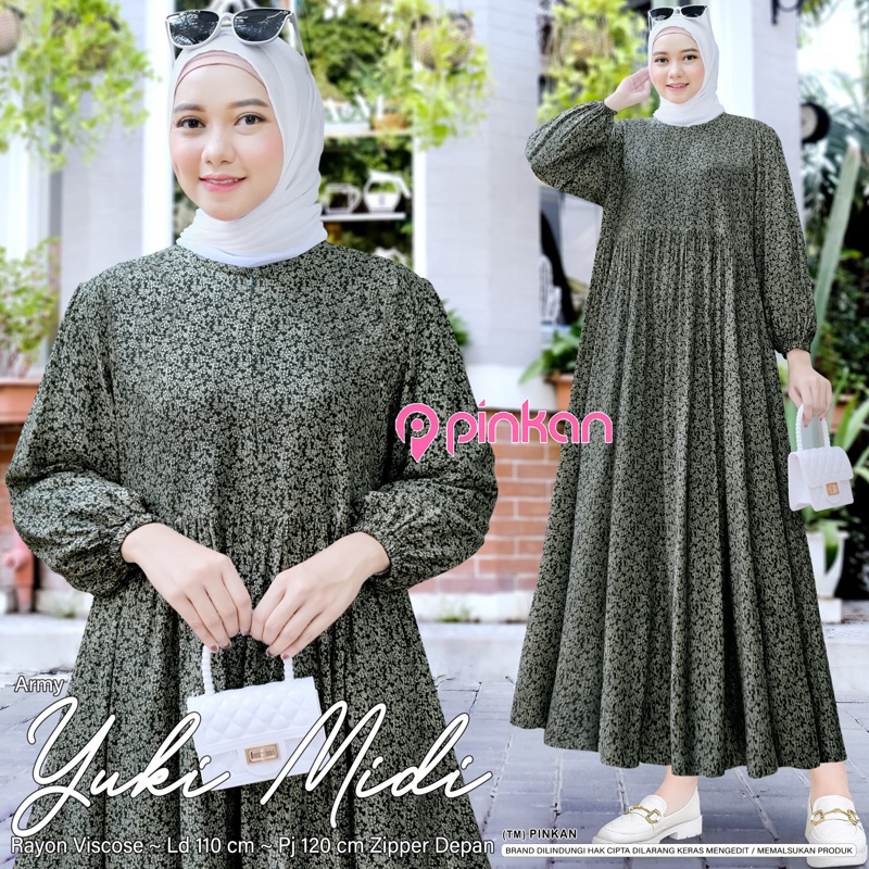 Pinkan gamis yuki midi dress | viscose LD 110