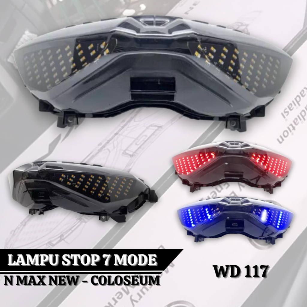 LAMPU STOP NMAX NEW X-CASE 7 MODE STOPLAMP PLUS SEN LED RUNNING 7 MODE NMAX NEW Xin Motoshop