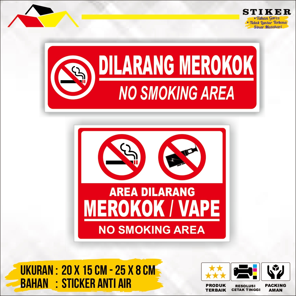 

Cetak STIKER tulisan AREA DILARANG MEROKOK DAN VAPE