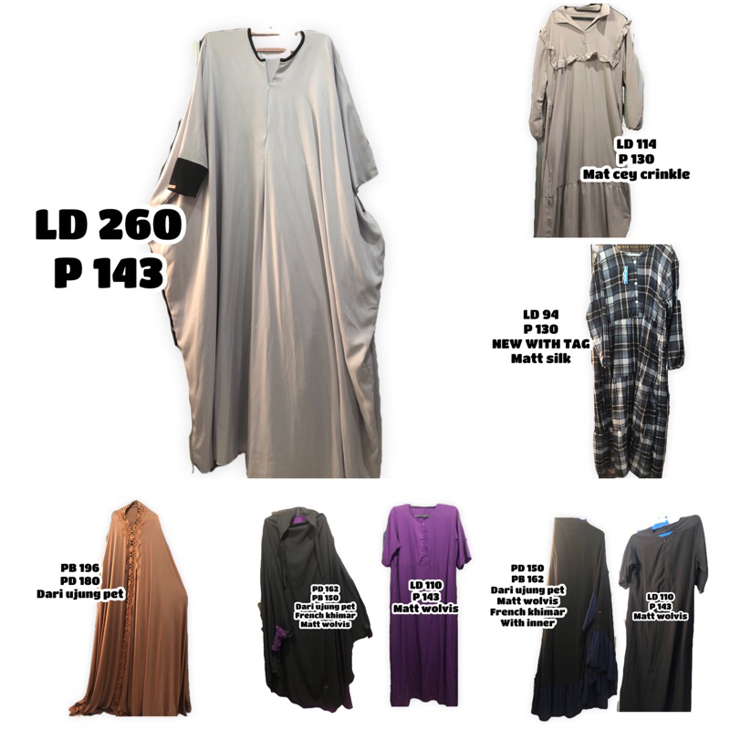 Mukena Gamis Terusan Set Abaya French Khimar Lengan Zipper Baju Muslim Wanita Dress