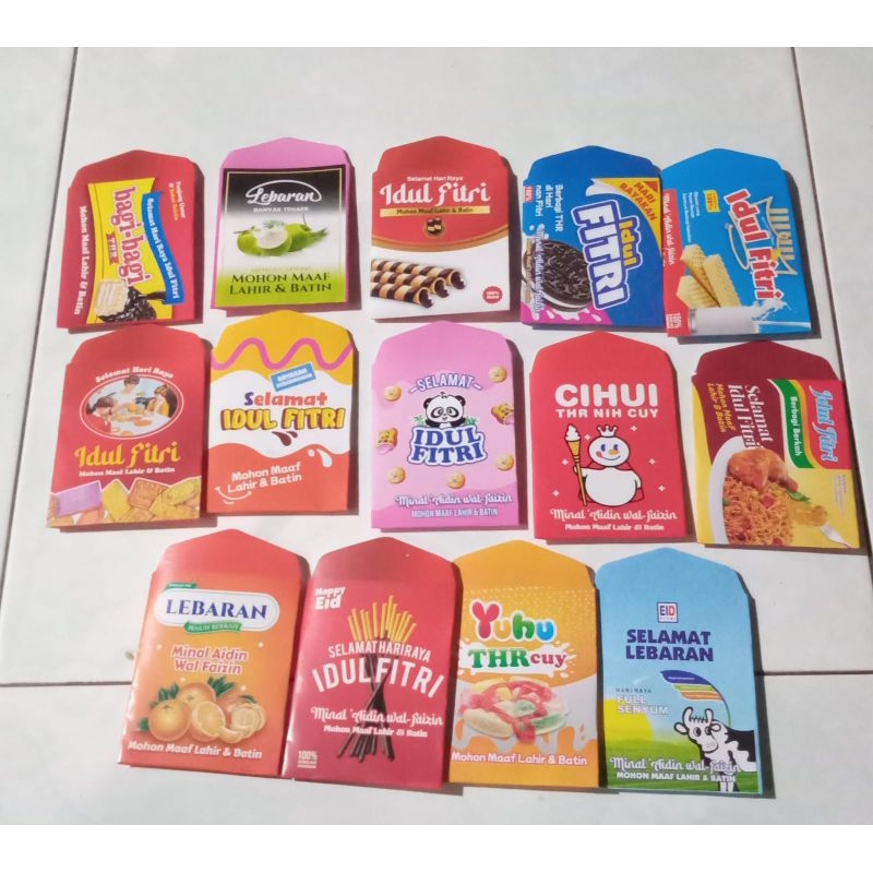 

Amplop Lebaran Medium Motif Snack Ukuran 7×11cm