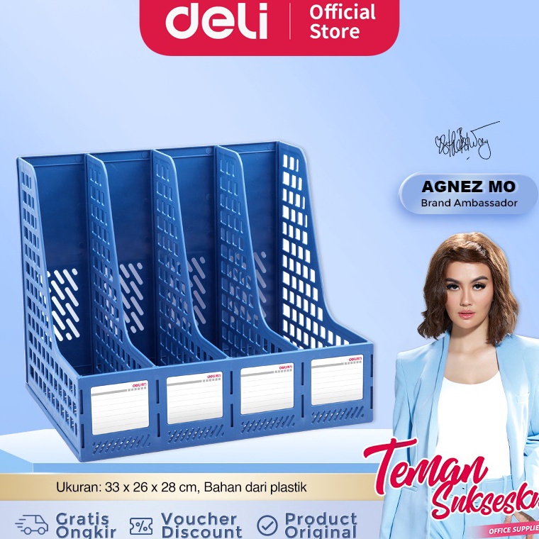 

HOO996 Ready Stok Deli Rak Buku Box File 4 Sekat Tahan Lama 33777
