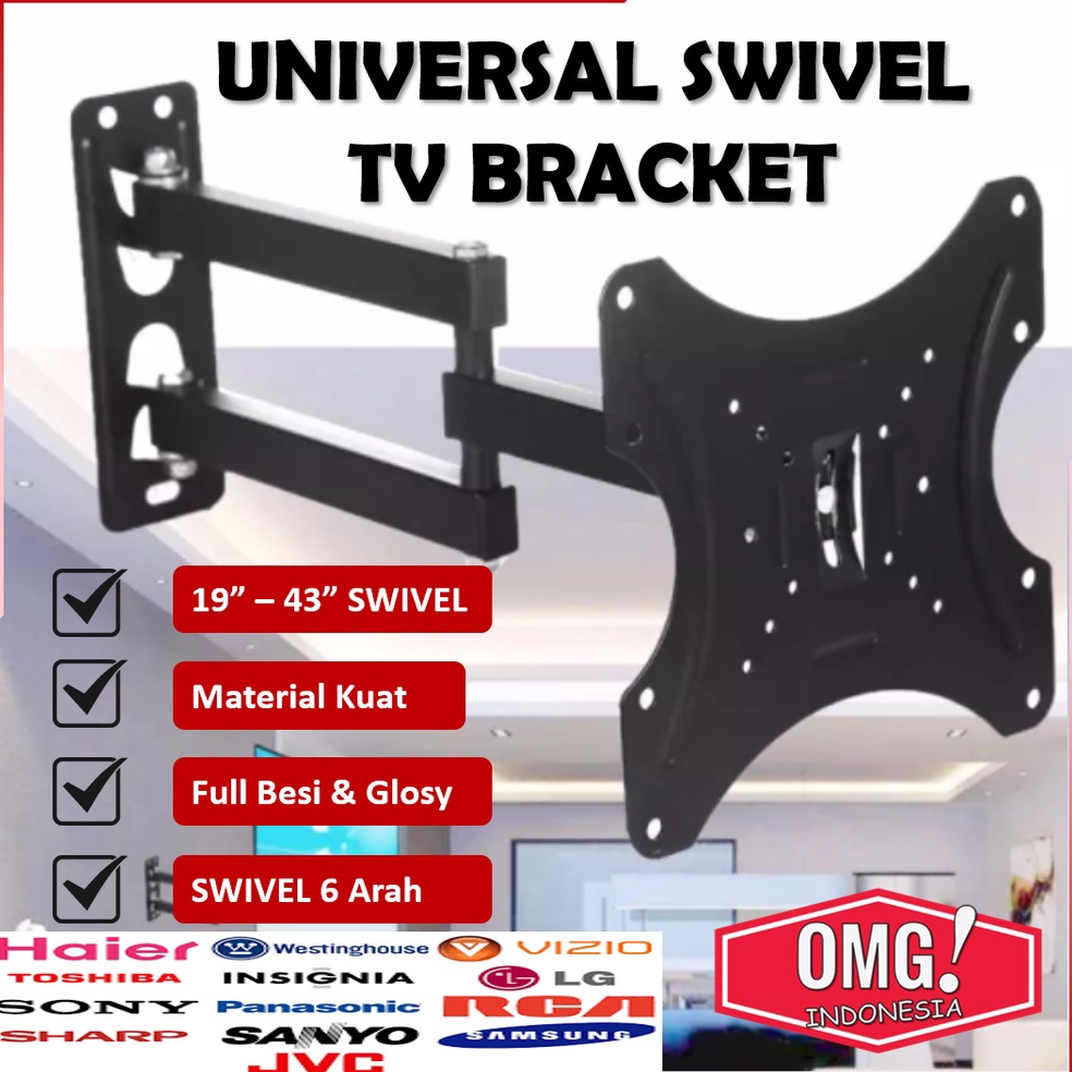 Harga Termurah BRACKET SWIVEL TV LED 14 17 19 2 22 24 27 32 4 43 Inch Universal Smart TV Digital LCD