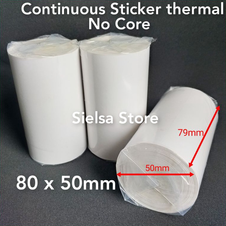 

OVQ816 BEST SELLER KERTAS LABEL STIKER THERMAL 8 x 5MM PANJANG 13 METER CONTINUOUS