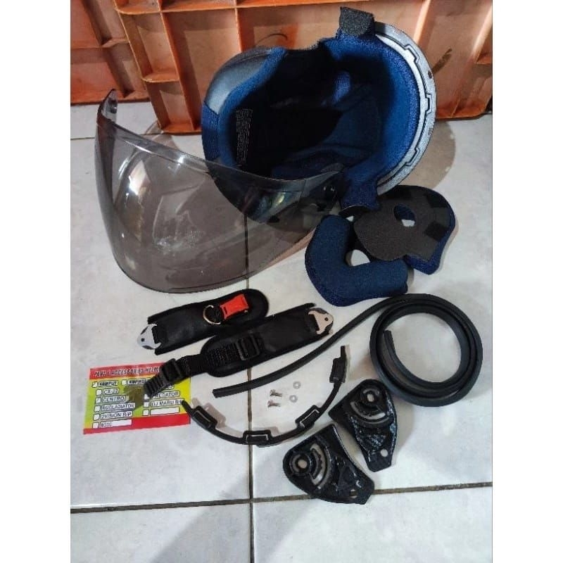paket Busa helm ink Centro fullset  + tali helm + list karet 1 meter  kaca ink Centro