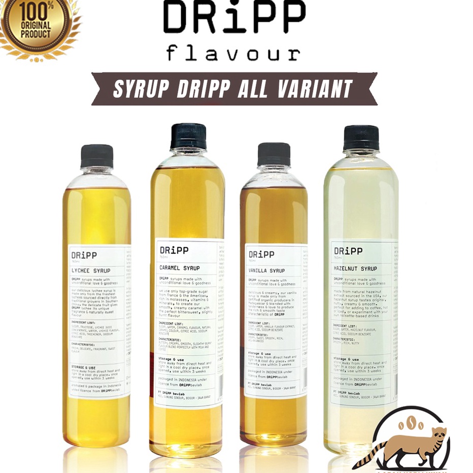 

COD Dripp Syrup All Variant Sirup Dripp Pandan Caramel Hazelnut Vanilla Lychee Palm Sugar