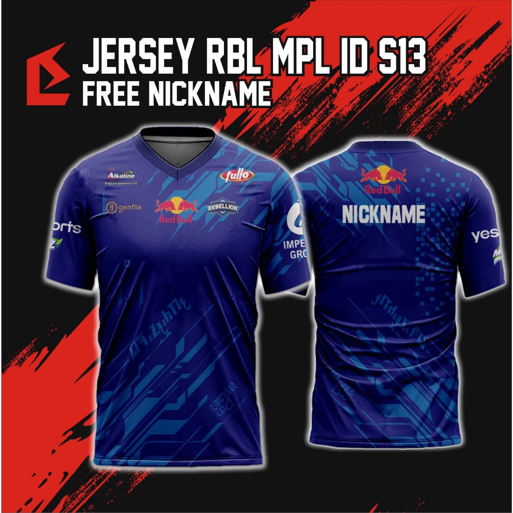 Jersey Kaos REBELLION Esports MPL ID S13 , FREE NICKNAME