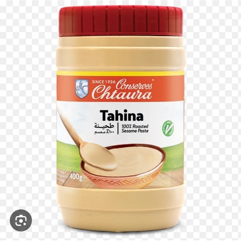 

Conserves Chtaura Tahina 400gram Tahinah Cocolan Makanan khas arab Pasta Biji Wijen Selai Roti arabian