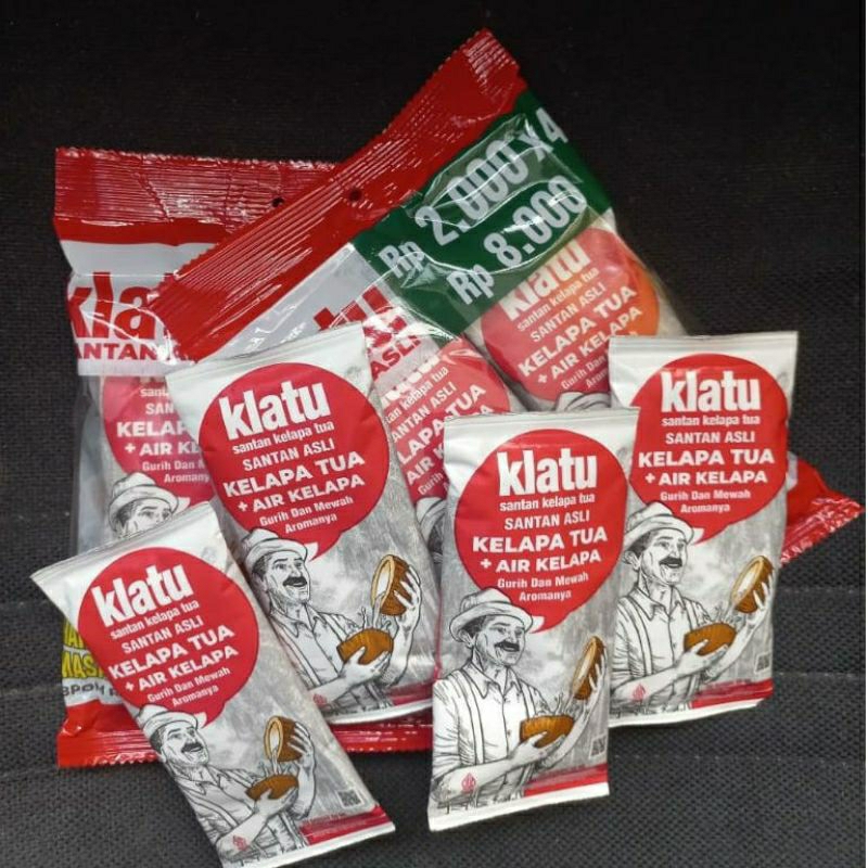 

KLATU 65ML (kemasan baru),santan kelapa tua 2pack isi 8pcs