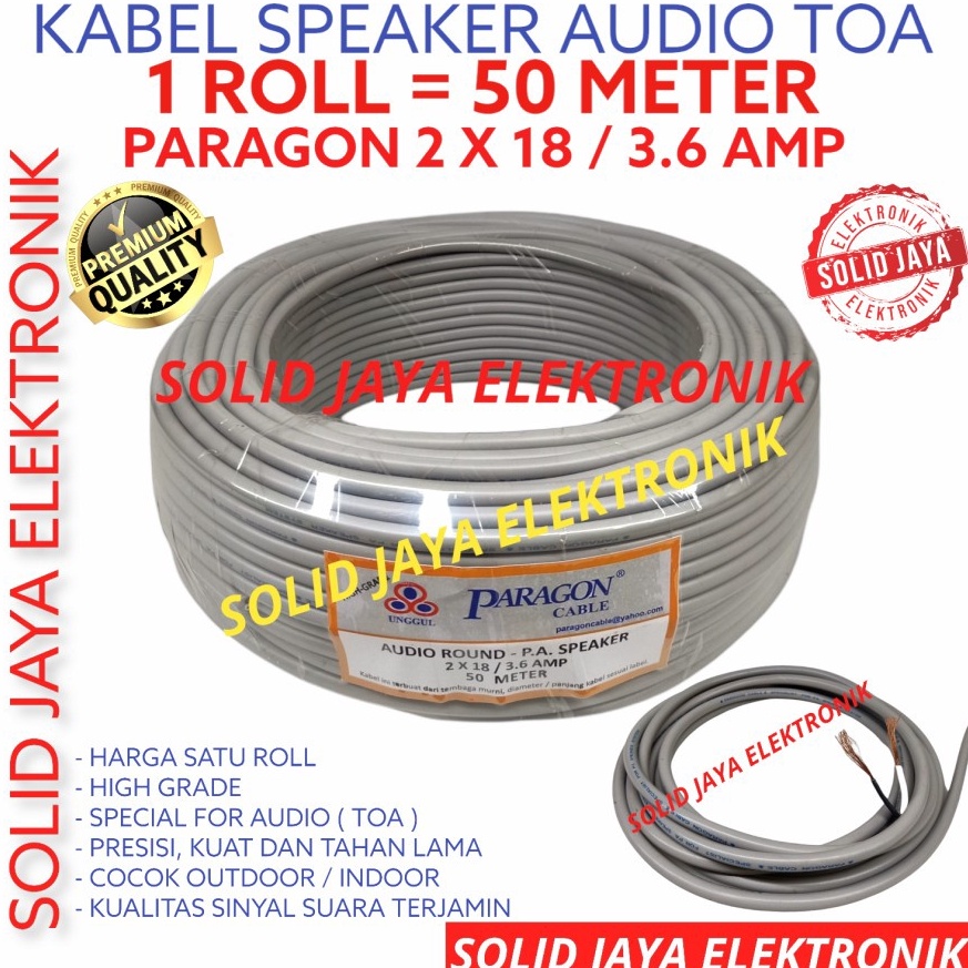 Stok Terbatas KABEL SPEAKER TOA PARAGIN 2X18 36AMP 1 ROL CORONG KABEL PA PARAGON SPESIALIST TOA KABE