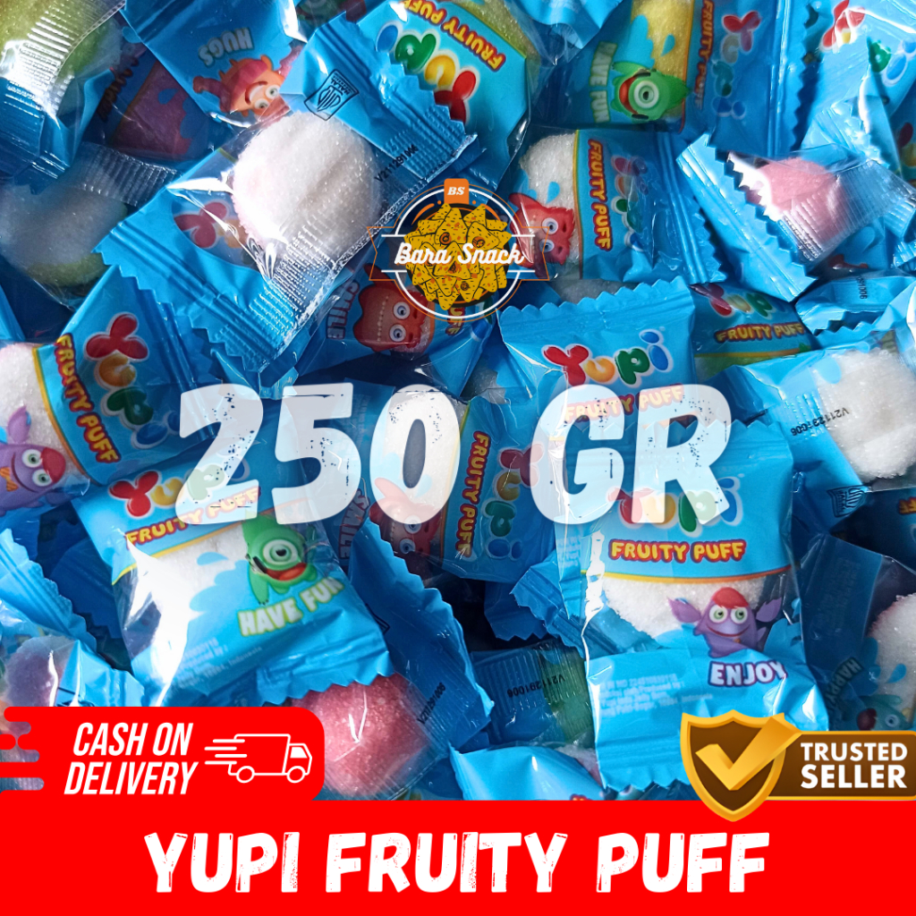 

[ 250gr ] Permen Yupi Fruity Puff Premium / Camilan Snack Kiloan Murah