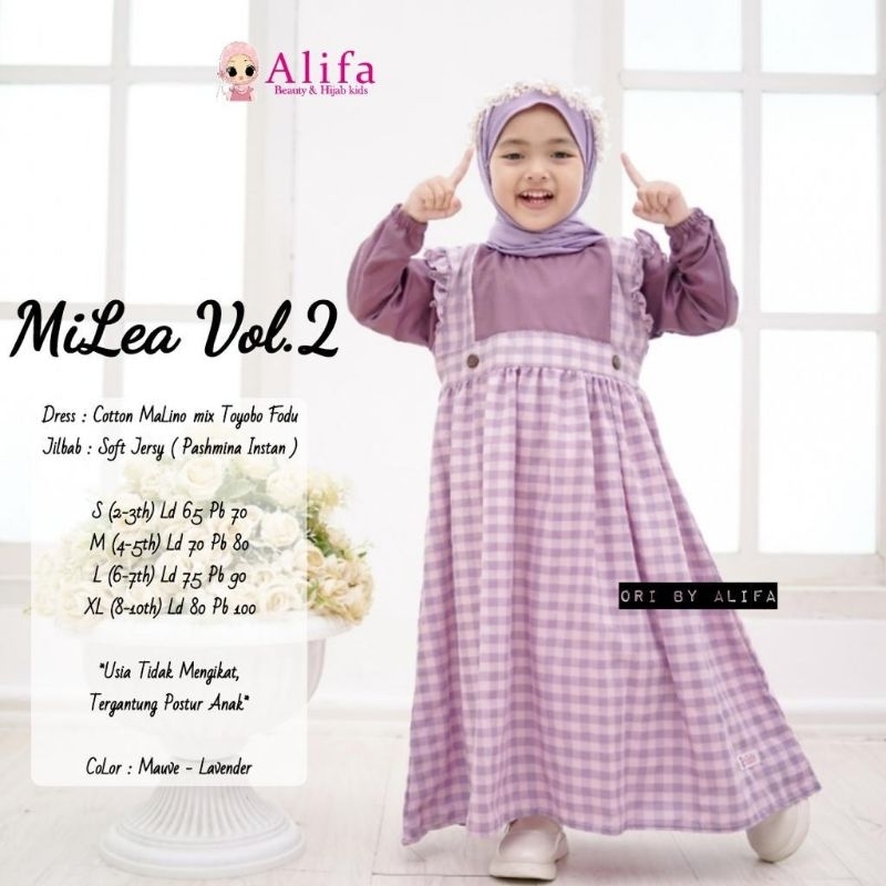 Gamis Anak Milea Kids Original Alifa Plus Hijab Best SELLER