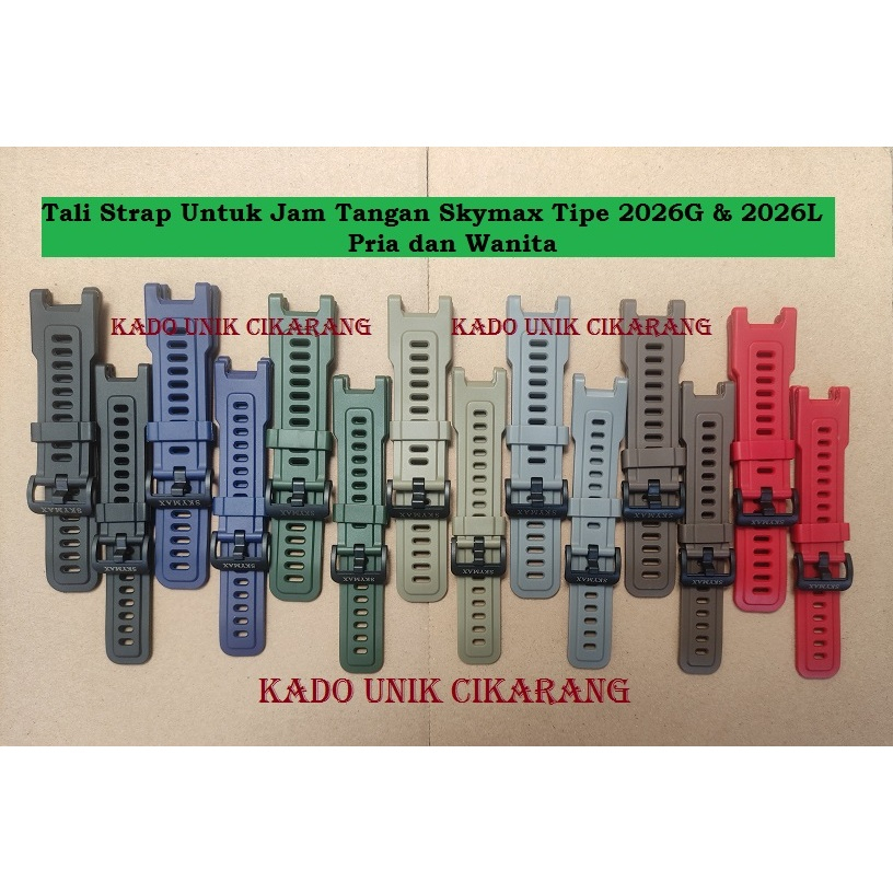 Tali Strap Rubber Kualitas Original Untuk Jam Tangan Skymax 2026 Pria = 2026G Wanita = 2026L