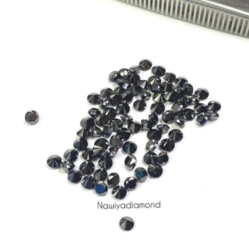 Natural Black Diamond Berlian Hitam Eropa ASLI ORI 100% Tabur 2,7mm GUGUR 10