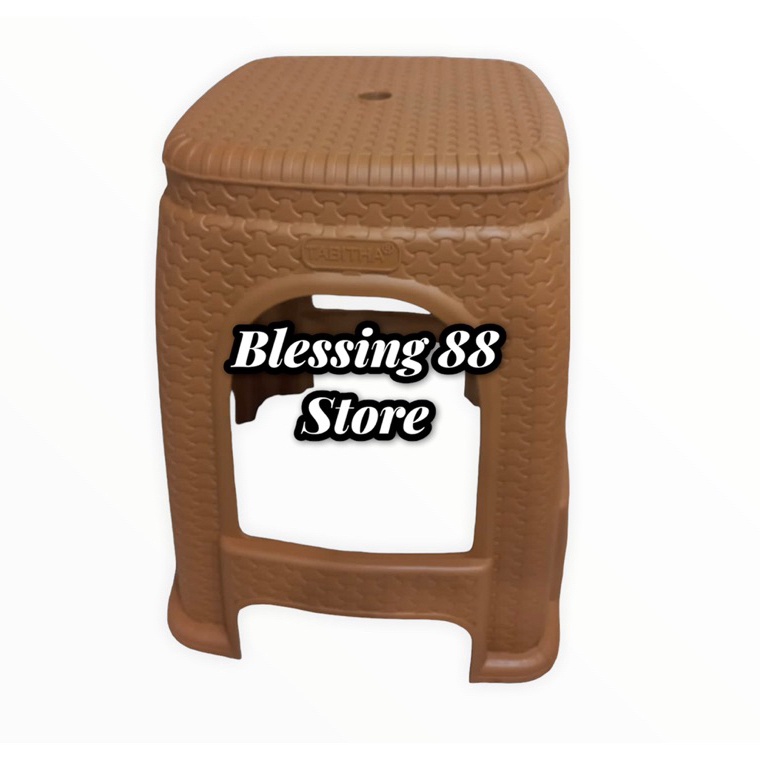 LARIS MANIS Kursi Bangku Plastik Rotan SUMO Tebal Coklat Hitam HIJAU BIRU TABITHA