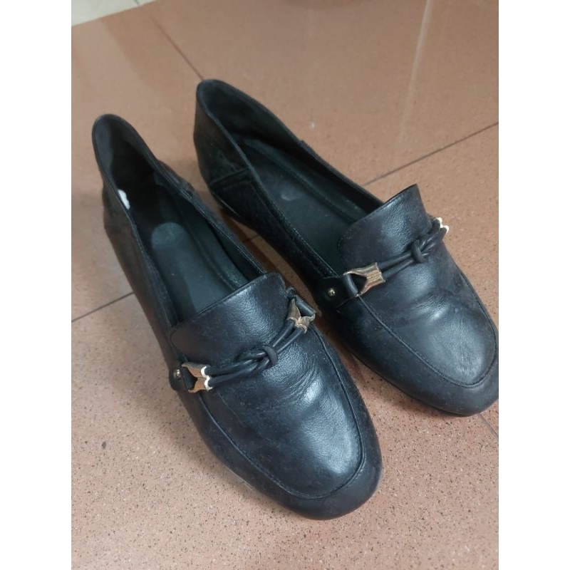 sepatu wanita vintage kulit asli hitam size 39
