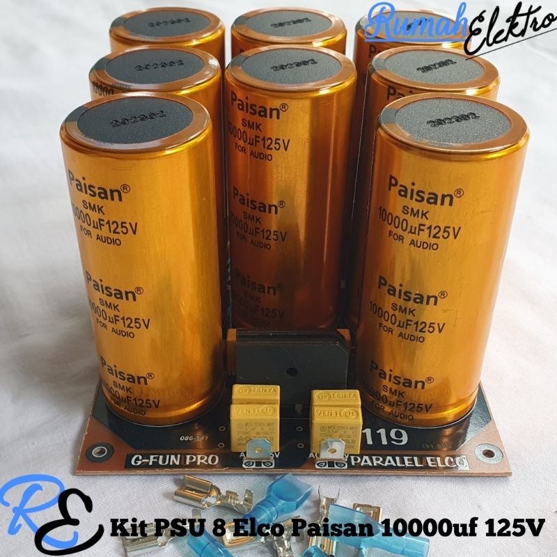 Kit PSU 8 elco Paisan 10000uf 125V ORI