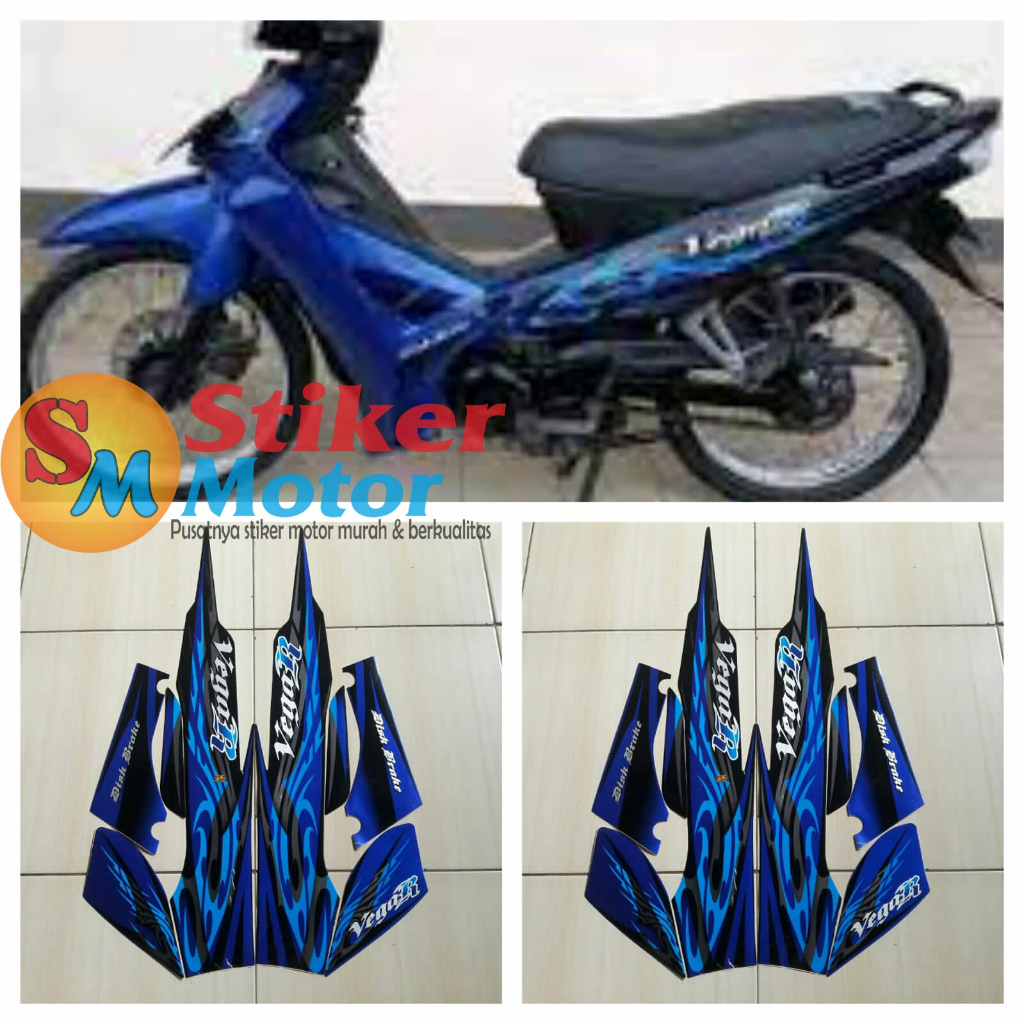 STRIPING STICKER LIS LES POLET BODY MOTOR VEGA R 2008 BIRU