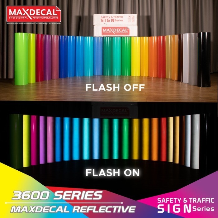 

Maxdecal 3600 Reflective, Roll 60cm x 45m, Safety & Traffic Sign Series, Commercial & Promotion Grade, Bahan Sticker Cutting Cuting Cut Reflektif Reflectif Reflektive Nyala Scotchlite Skotlet Fosfor Pospor Posfor Fospor