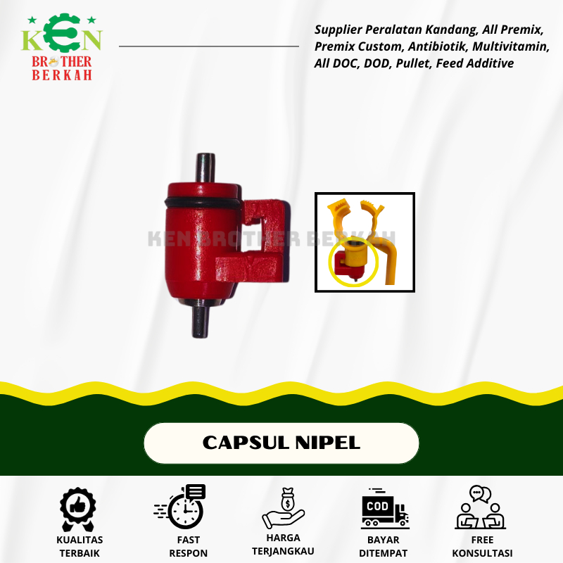 Kapsul Nipel J-Klock 360° Nipel Capsul Drinker Ayam