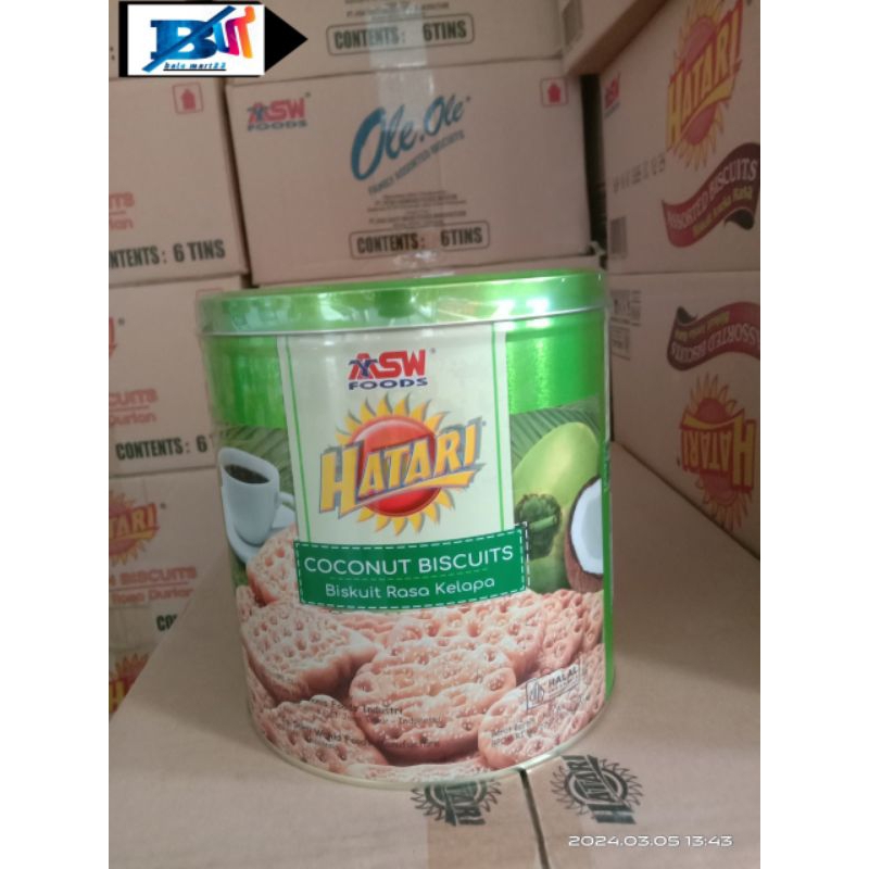 biskuit kelapa Hatari kaleng 325gr/Hatari kaleng bulat 325gr kelapa