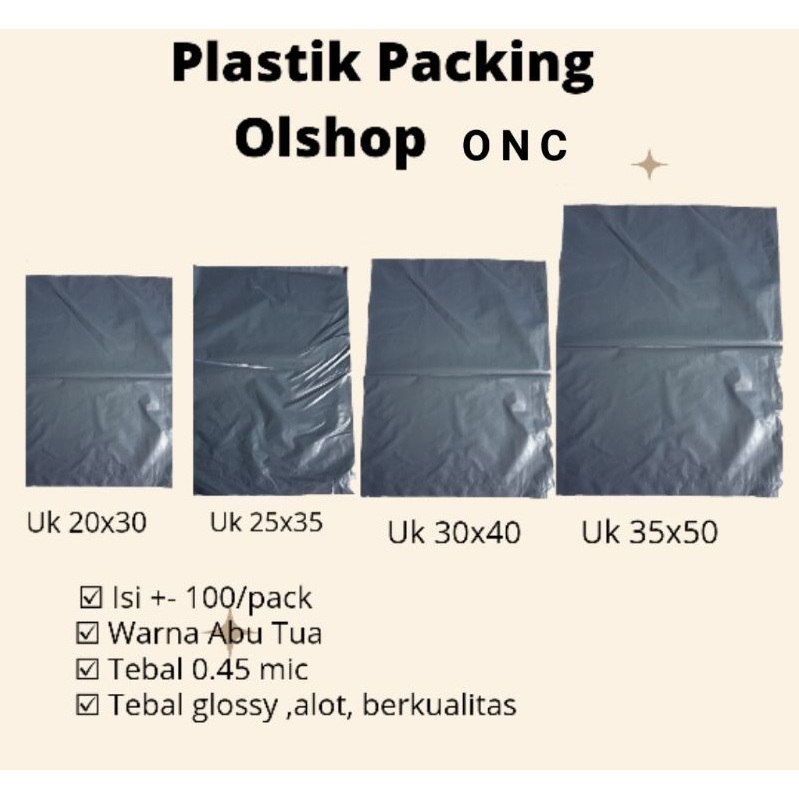 

Plastik Packing Online Shop 25x35 cm Isi 100 Plastik Tanpa Plong ONC Bungkus Paket